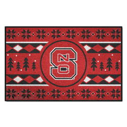 North Carolina State Wolfpack Holiday Sweater Starter Mat Accent Rug - 19in. x 30in.
