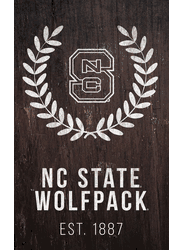 North Carolina State Wolfpack Laurel Wreath 11x19 Sign