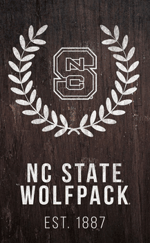 North Carolina State Wolfpack Laurel Wreath 11x19 Sign