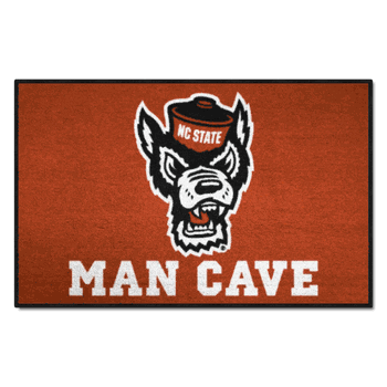 North Carolina State Wolfpack Man Cave Starter Mat Accent Rug - 19in. x 30in., Wolf Logo