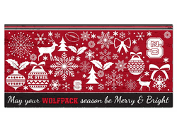 North Carolina State Wolfpack Merry and Bright 6x12 Sign