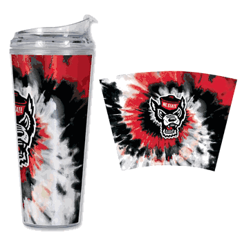 North Carolina State Wolfpack Metallic Tye Dye 24Oz Acrylic Tumbler W/Hinged Lid