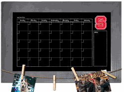 North Carolina State Wolfpack Monthly Chalkboard with frame & clothespins 11x19 Sign
