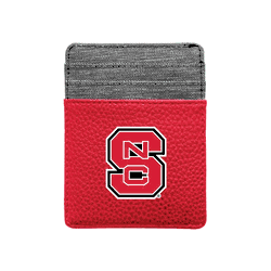 North Carolina State Wolfpack Pebble Front Pocket Wallet Light Red
