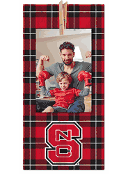 North Carolina State Wolfpack Plaid Clothespin 6x12 Sign