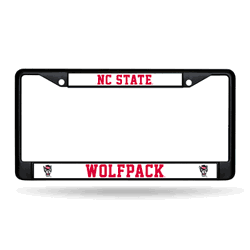 North Carolina State Wolfpack Primary Black Chrome Frame with Plastic Inserts 12" x 6" Car/Truck Auto Accessory