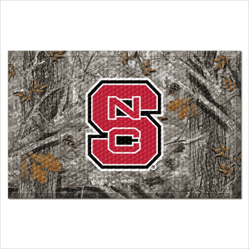 North Carolina State Wolfpack Rubber Scraper Door Mat Camo, NCS Logo