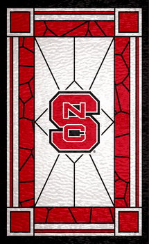 North Carolina State Wolfpack Stained Glass 11x19 Wood Sign