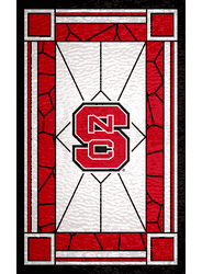 North Carolina State Wolfpack Stained Glass 11x19 Wood Sign