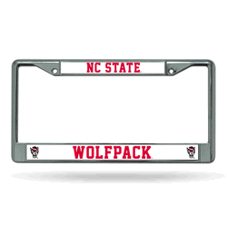 North Carolina State Wolfpack Standard Chrome Frame with Plastic Inserts 12" x 6" Car/Truck Auto Accessory