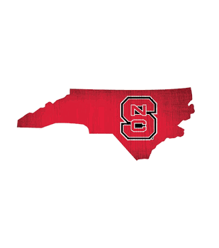 North Carolina State Wolfpack Team Color Logo State Sign