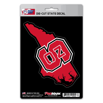 North Carolina State Wolfpack Team State Shape Decal Sticker