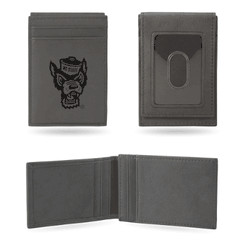 North Carolina State Wolfpack Tuffy Head Logo Laser Engraved Front Pocket Wallet