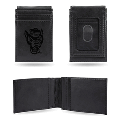 North Carolina State Wolfpack Tuffy Head Logo Laser Engraved Front Pocket Wallet