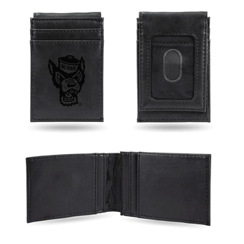 North Carolina State Wolfpack Tuffy Head Logo Laser Engraved Front Pocket Wallet