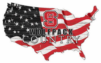 North Carolina State Wolfpack USA Shape Flag Cutout