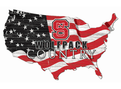 North Carolina State Wolfpack USA Shape Flag Cutout