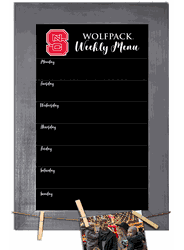 North Carolina State Wolfpack Weekly Chalkboard with frame & clothespins 11x19 Sign