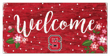 North Carolina State Wolfpack Welcome Floral 6x12 Sign