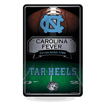 North Carolina Tar Heels 11X17 Large Embossed Metal Wall Sign
