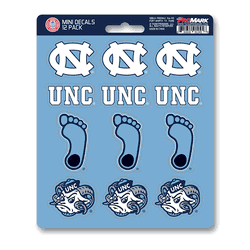 North Carolina Tar Heels 12 Count Mini Decal Sticker Pack