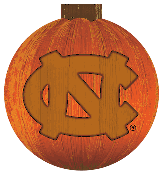 North Carolina Tar Heels 12 in. Halloween Pumpkin Sign