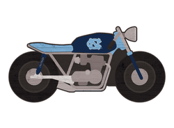 North Carolina Tar Heels 12" Motorcycle Cutout Wood Sign
