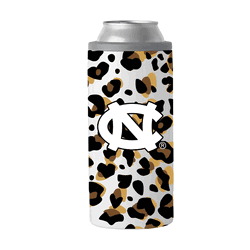 North Carolina Tar Heels 12oz Neutral Leopard Slim Can Coolie