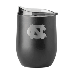 North Carolina Tar Heels 16oz Black Etch Powder Coat Curved Bev