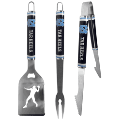 North Carolina Tar Heels 3 pc Steel BBQ Tool Set