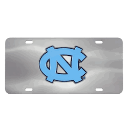 North Carolina Tar Heels 3D Stainless Steel License Plate