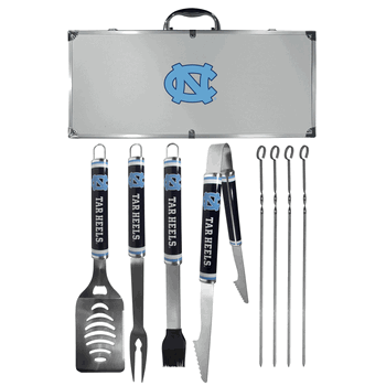 North Carolina Tar Heels 8 pc Logo BBQ Set
