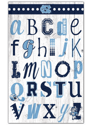 North Carolina Tar Heels Alphabet 11x19 Sign