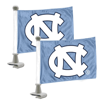 North Carolina Tar Heels Ambassador Car Flags - 2 Pack Mini Auto Flags, 4in X 6in
