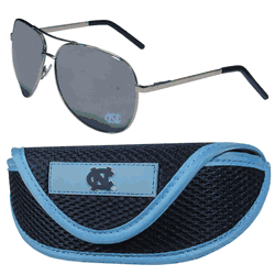 North Carolina Tar Heels Aviator Sunglasses and Sports Case