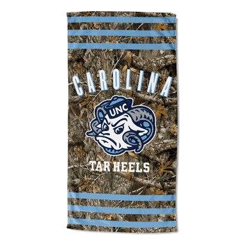 NCAA North Carolina Tar Heels Real Tree Stripes Beach Towel