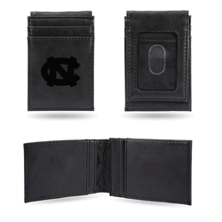 North Carolina Tar Heels Black Laser Engraved Front Pocket Wallet