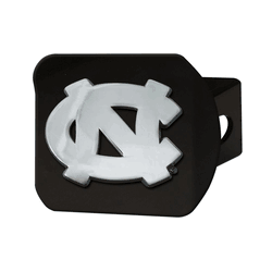 North Carolina Tar Heels Black Metal Hitch Cover with Metal Chrome 3D Emblem
