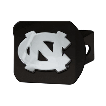 North Carolina Tar Heels Black Metal Hitch Cover with Metal Chrome 3D Emblem