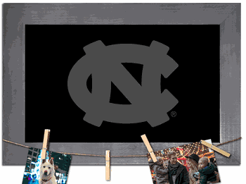 North Carolina Tar Heels Blank Chalkboard with frame & clothespins 11x19 Sign