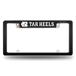 North Carolina Tar Heels Carbon Fiber 12" x 6" Chrome All Over Automotive License Plate Frame
