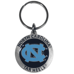 North Carolina Tar Heels Carved Metal Key Chain