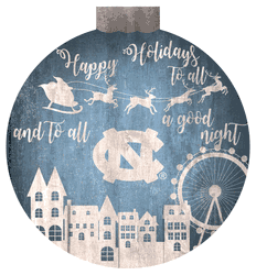 North Carolina Tar Heels Christmas Village 12in Wall Art