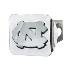 North Carolina Tar Heels Chrome Metal Hitch Cover with Chrome Metal 3D Emblem