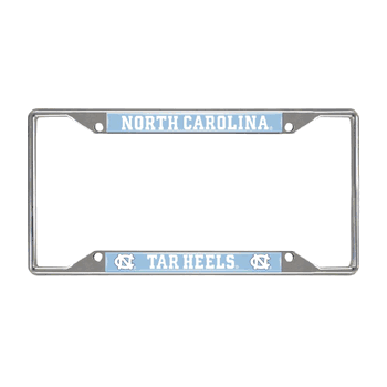North Carolina Tar Heels Chrome Metal License Plate Frame, 6.25in x 12.25in