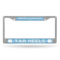 North Carolina Tar Heels Classic 12" x 6" Silver Bling Chrome Car/Truck/SUV Auto Accessory