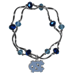 North Carolina Tar Heels Crystal Bead Bracelet