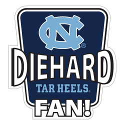 North Carolina Tar Heels Die-Hard Fan Auto Decal