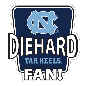 North Carolina Tar Heels Die-Hard Fan Auto Decal