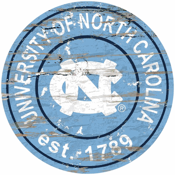North Carolina Tar Heels Distressed Round Sign